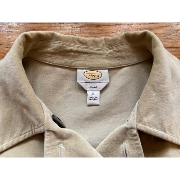 TALBOTS Stretch Cream Cotton Velvet Peacoat sz 18 - Picture 5 of 12